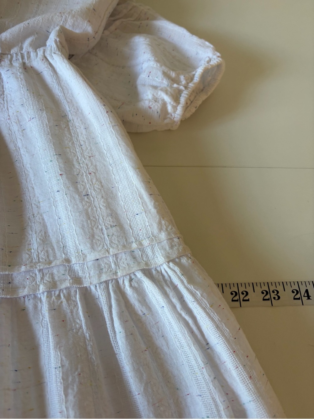 Betsey Johnson Milkmaid Cottage Confetti White Tiered Cotton Maxi Dress Medium - Picture 14 of 17